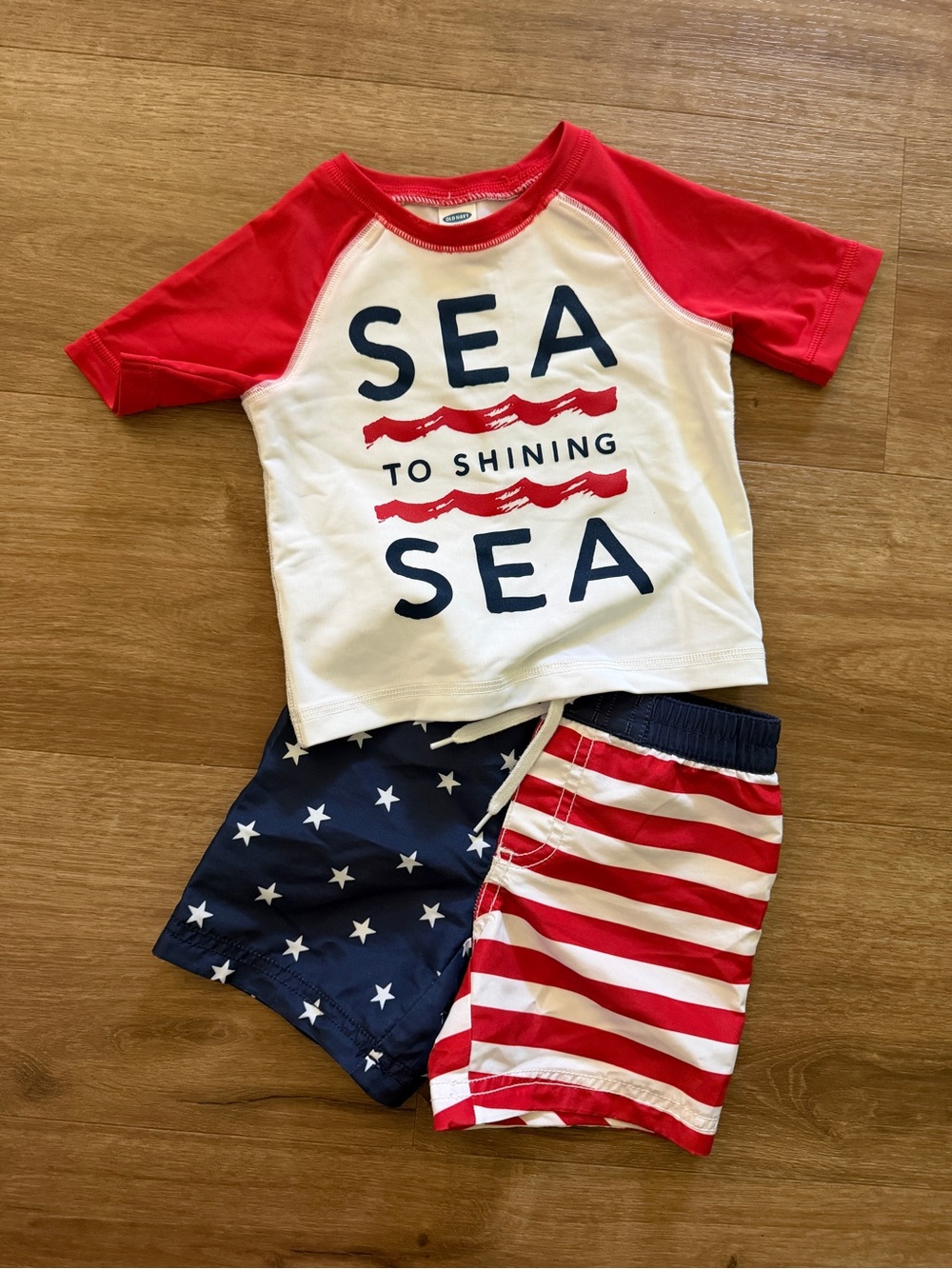 Old Navy Rashguard and Swim Short 18 month forth of July